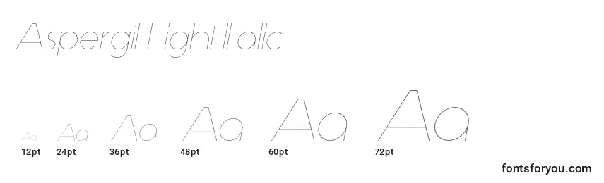 AspergitLightItalic Font Sizes