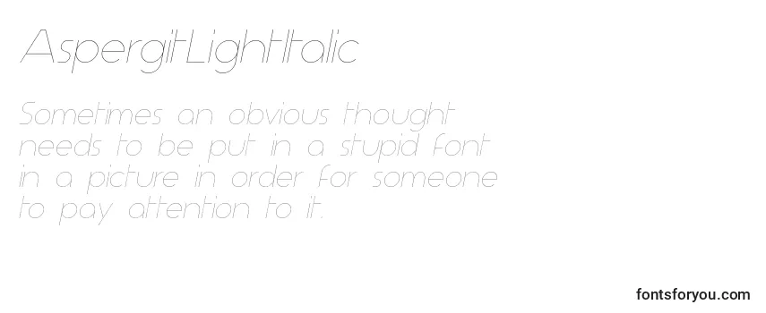 AspergitLightItalic Font