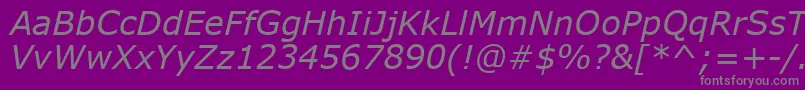 Verdanai-Schriftart – Graue Schriften auf violettem Hintergrund
