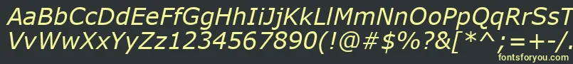 フォントVerdanai – 黒い背景に黄色の文字