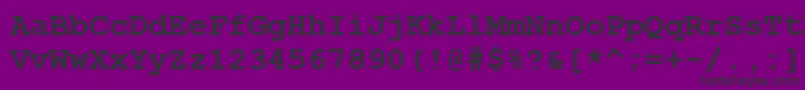 フォントCourbd0 – 紫の背景に黒い文字