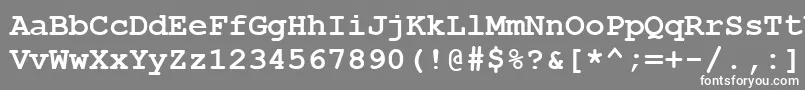 フォントCourbd0 – 灰色の背景に白い文字