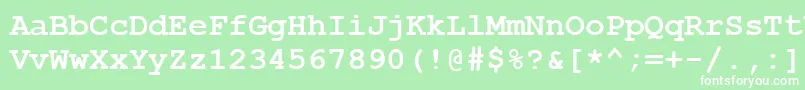 フォントCourbd0 – 緑の背景に白い文字