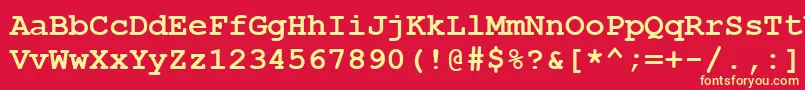 Courbd0 Font – Yellow Fonts on Red Background