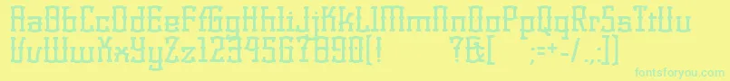 フォントKorneuburgDisplay – 黄色い背景に緑の文字