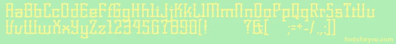 フォントKorneuburgDisplay – 黄色の文字が緑の背景にあります