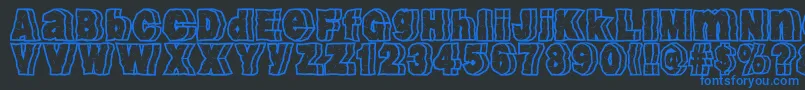 Rockfont Font – Blue Fonts on Black Background