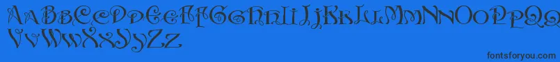 Initialswithacurl Font – Black Fonts on Blue Background