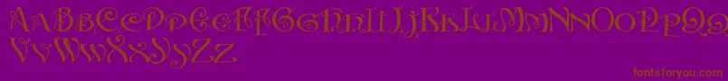 Initialswithacurl Font – Brown Fonts on Purple Background