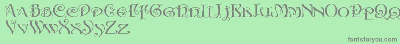 Initialswithacurl Font – Gray Fonts on Green Background