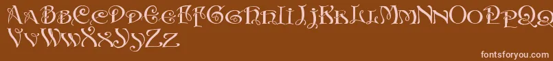 Initialswithacurl Font – Pink Fonts on Brown Background