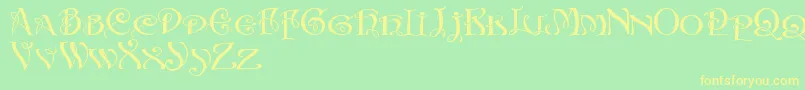Initialswithacurl Font – Yellow Fonts on Green Background