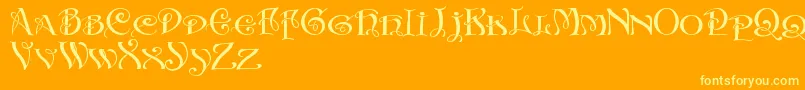 Initialswithacurl Font – Yellow Fonts on Orange Background