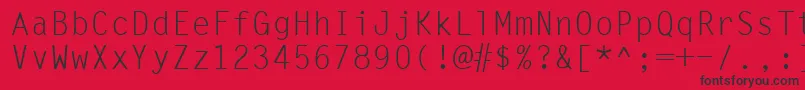 LettergothicRegular Font – Black Fonts on Red Background