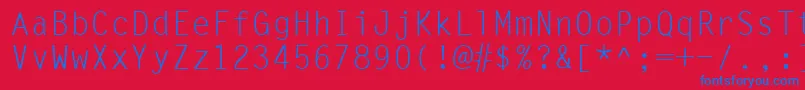 LettergothicRegular Font – Blue Fonts on Red Background