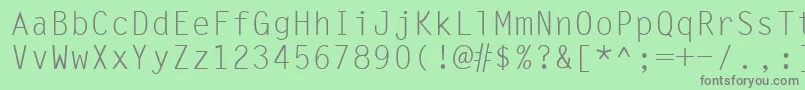 フォントLettergothicRegular – 緑の背景に灰色の文字