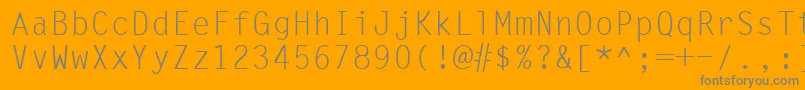 フォントLettergothicRegular – オレンジの背景に灰色の文字