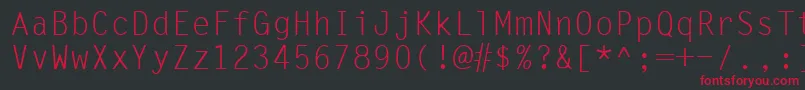 Шрифт LettergothicRegular – красные шрифты на чёрном фоне