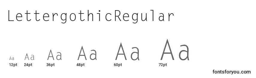 Размеры шрифта LettergothicRegular