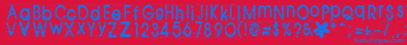 Tomva Font – Blue Fonts on Red Background