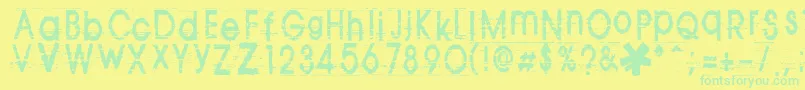 Tomvaフォントについての詳細 フォントTomva – 黄色い背景に緑の文字