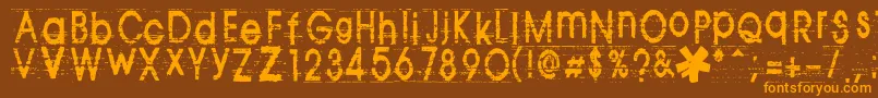 Tomva Font – Orange Fonts on Brown Background