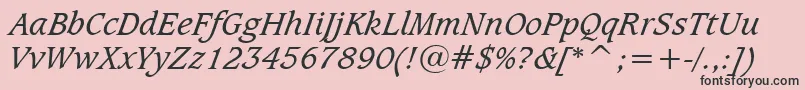 CaxtonBookItalicBt Font – Black Fonts on Pink Background