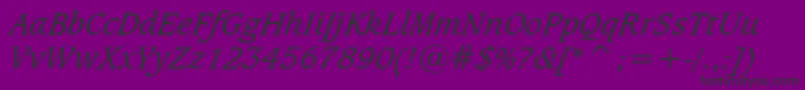 CaxtonBookItalicBt Font – Black Fonts on Purple Background