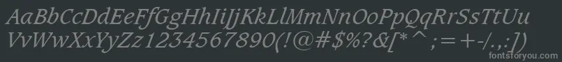 CaxtonBookItalicBt Font – Gray Fonts on Black Background