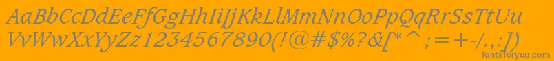 CaxtonBookItalicBt Font – Gray Fonts on Orange Background