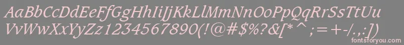 CaxtonBookItalicBt Font – Pink Fonts on Gray Background