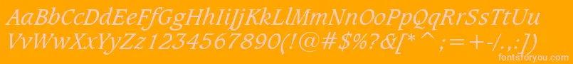CaxtonBookItalicBt Font – Pink Fonts on Orange Background