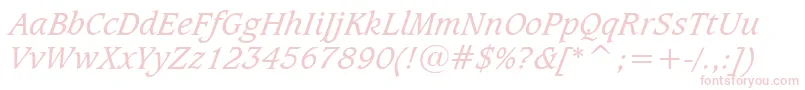 CaxtonBookItalicBt Font – Pink Fonts on White Background