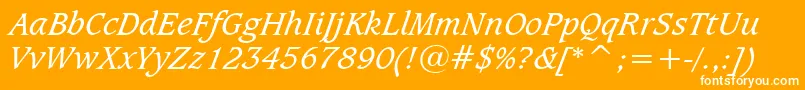 CaxtonBookItalicBt Font – White Fonts on Orange Background