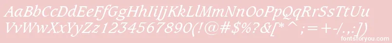 CaxtonBookItalicBt Font – White Fonts on Pink Background