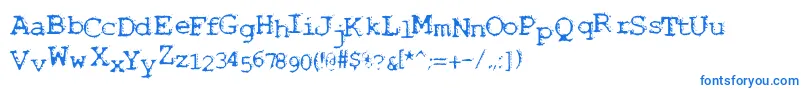 フォントNoisebab – 白い背景に青い文字