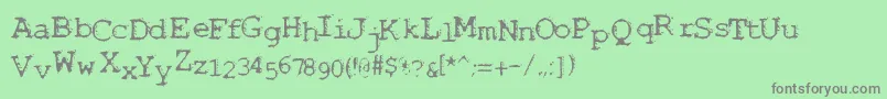 フォントNoisebab – 緑の背景に灰色の文字