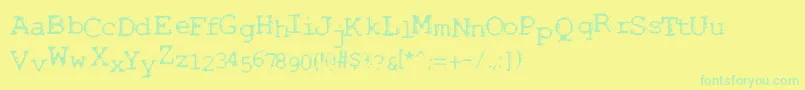 Noisebab Font – Green Fonts on Yellow Background