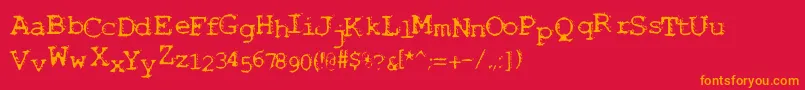 フォントNoisebab – 赤い背景にオレンジの文字