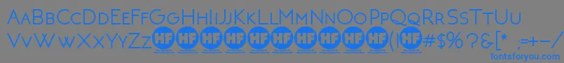 フォントNeotericBoldDemoVersion – 灰色の背景に青い文字