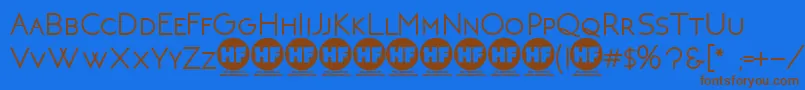NeotericBoldDemoVersion Font – Brown Fonts on Blue Background