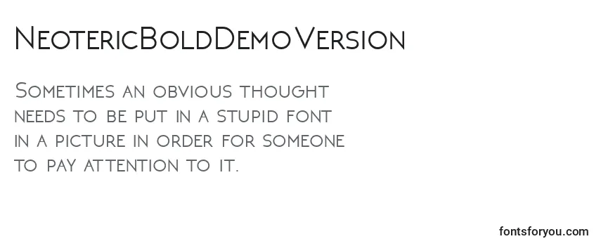 NeotericBoldDemoVersion Font