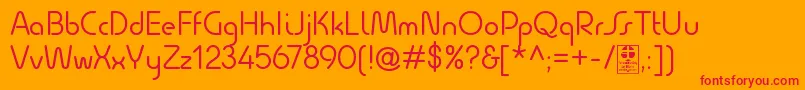 QuesatRegularDemo-Schriftart – Rote Schriften auf orangefarbenem Hintergrund
