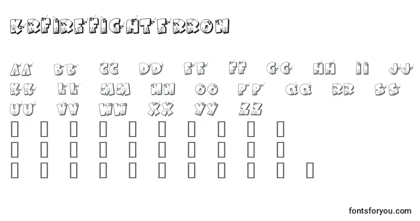 Шрифт KrFirefighterRon – алфавит, цифры, специальные символы