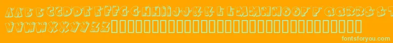 KrFirefighterRon Font – Green Fonts on Orange Background
