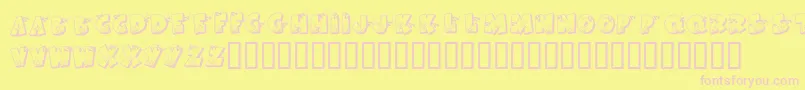 KrFirefighterRon-fontti – vaaleanpunaiset fontit keltaisella taustalla