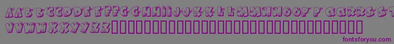 Шрифт KrFirefighterRon – фиолетовые шрифты на сером фоне