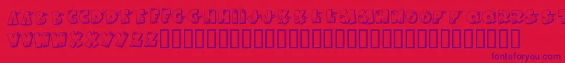KrFirefighterRon-Schriftart – Violette Schriften auf rotem Hintergrund