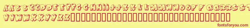 KrFirefighterRon Font – Red Fonts on Yellow Background