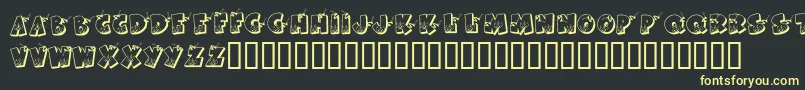 KrFirefighterRon Font – Yellow Fonts on Black Background